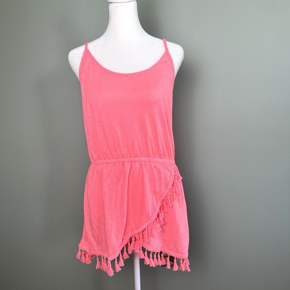 Victorias Secret Sun Dress Short Mini Tassel Sleeveless Womens Small Pink Bright